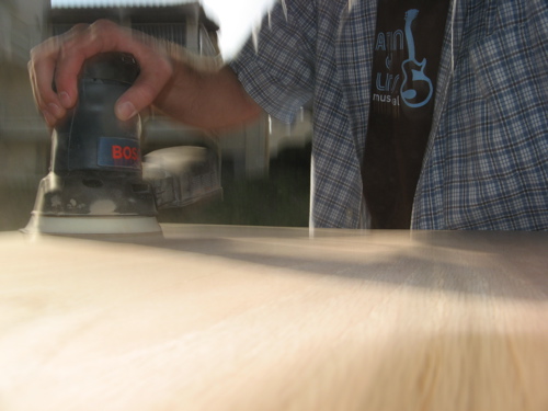 radial sander taking on the diy kitchen table project