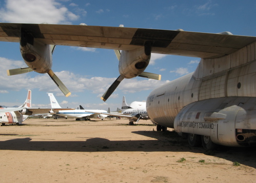 c-133b cargomaster and the pima air & space museum yard