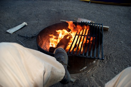 Campfire at Serrano Campground on the North Shore of Big Bear Lake