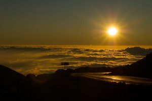 Haleakala road at sunrise