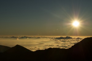 Sunrise at Haleakala Summit in January