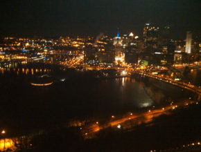 Pittsburgh at night from Washington Hill