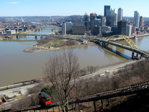 Downtown Pittsburgh from Mt. Washington and the top of the Duquesne Incline