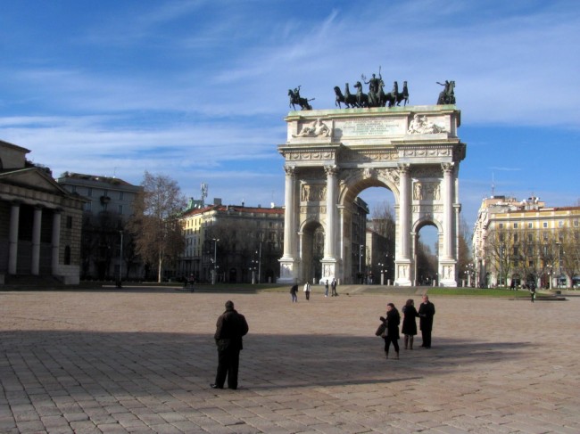 Porta Sempione, which is sort of in the same place as an old gate that was part of the Roman city wall. #history