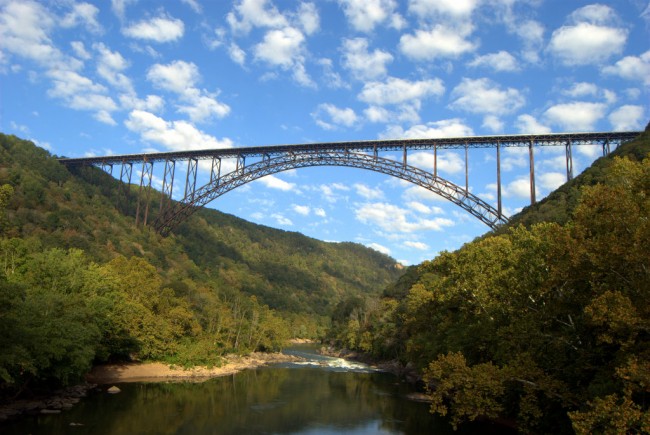 New River Gorge Bridge, with Clouds