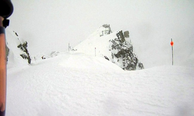 View of some rock from the cat track above Blackcomb Glacier.