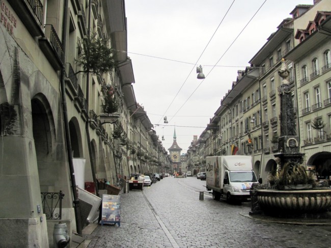 A street. The one with the clock tower on it.