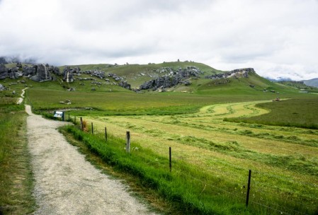 Castle Hill, west of Christchurch. With lawnmower.