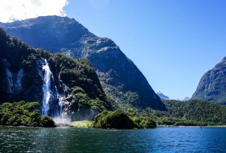 Bowen Falls near the Milford Sound port.