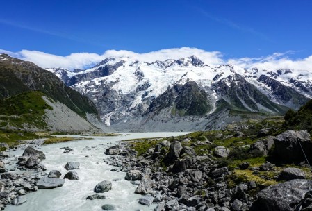 Hooker River in Mt. Cook NP.