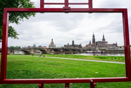 Dresden Altstadt through the "Canaletto Window".