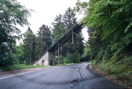 Drive-under ski jump.