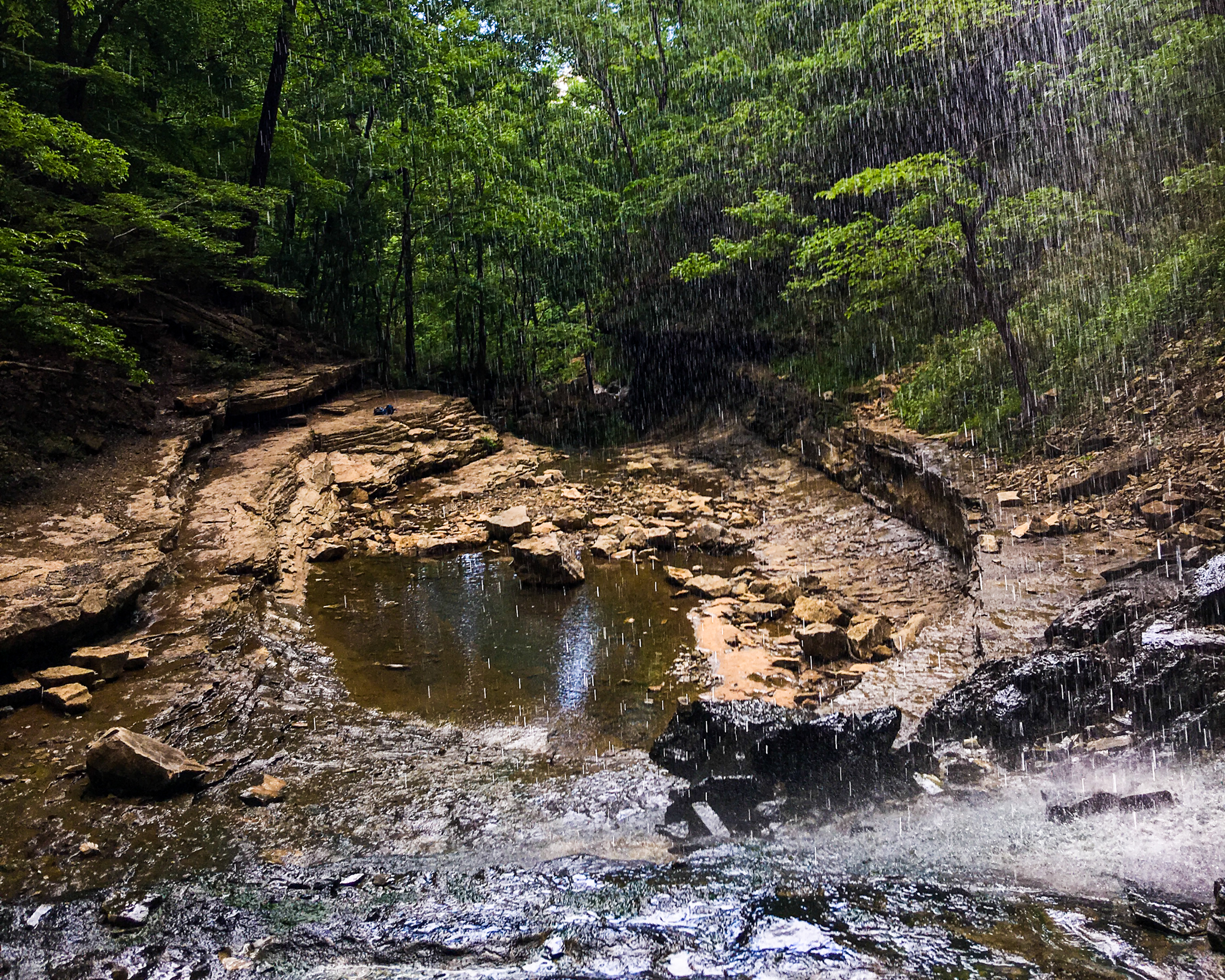 View from behind the waterfall.